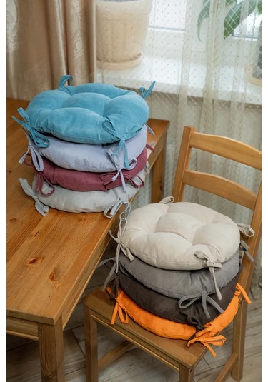 Slavica Sandalye Ve Tabure Yastığı Yuvarlak 35x35 Cm 2'li Set 185752745 Şarap Rengi