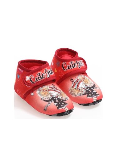 Gezer Kışlık Kız Çocuk Panduf Ayakkabı (554653528) Kırmızı