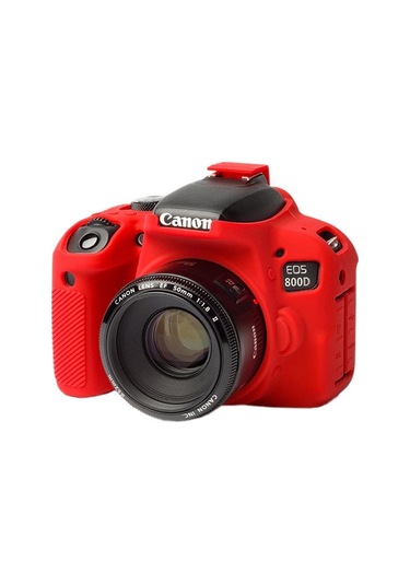 Easycover Canon 800D Silikon Kılıf Ecc800Dr (Kırmızı)