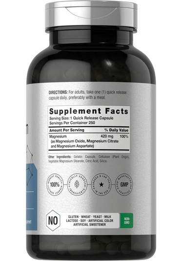 Horbäach Triple Magnesium Magnezyum Complex 420 Mg 250 Caps Glut