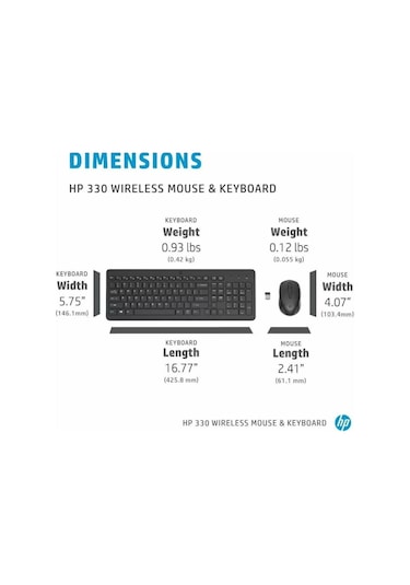 Hp 330 Kablosuz Klavye-mouse Set Ingilizce Klavye Optik