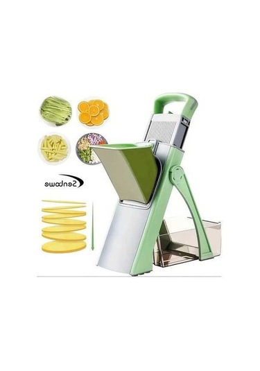 Trendooze Gaojunshop01 Senbowe Yeşil Sebze Doğrayıcı, 3-16mm Kalınlık Ayarı Yeşil