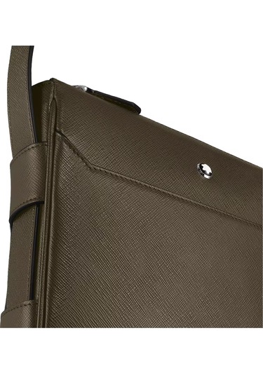 Montblanc Sartorial Deri Dikey Çapraz Çanta 221562 Haki