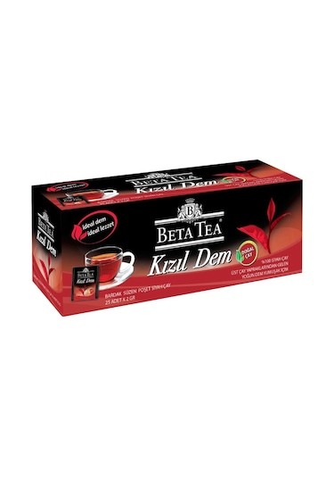 Beta Tea Kızıl Dem Siyah Bardak Süzen Poşet Çay 25 x 2 G