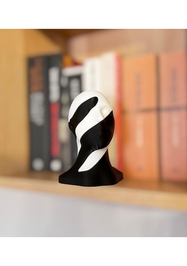 Siyah Beyaz Soyut Kadın Büstü - Dekoratif Sanat Eseri