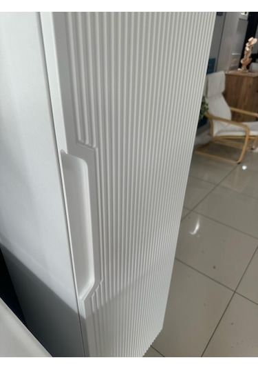 Noce Aynalı Cnc İşlemeli Membran Kapaklı Banyo Dolabı 65 CM Beyaz