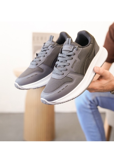 Daxors D0128 Günlük Ortopedik Erkek Sneaker Spor Ayakkabı Füme