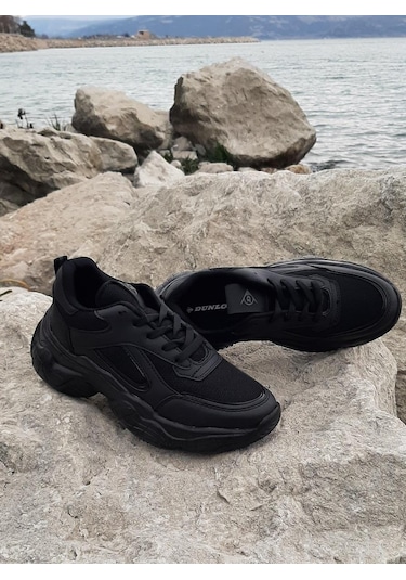 Dunlop 2323 Siyah Renk Fuspetli Kalın Taban Spor Ayakkabı AYKSAYAK-000502