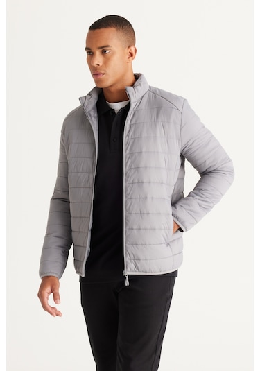 Ac&Co / Altınyıldız Classics Standart Fit Normal Kesim Dik Yaka Erkek Mont Gri