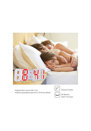 Gajeena 3d Led Dijital Duvar Saati - Renkli Aydınlatma Ve Usb Şarj Özellikli Pil Dahil ÇOk Renkli