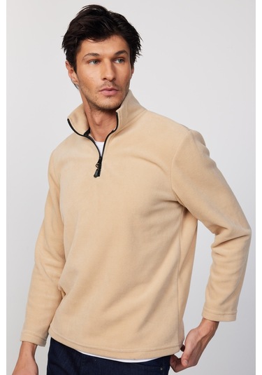 Tudors Erkek Dik Yaka Tüylenme Yapmayan Soğuk Geçirmez Standart Fit Rahat Kesim Bej Polar Sweatshirt-30137-bej Bej Tudors Erkek Dik Yaka Tüylenme Yapmayan Soğuk Geçirmez Standart Fit Rahat Kesim Bej Polar Sweatshirt-30137-bej Bej