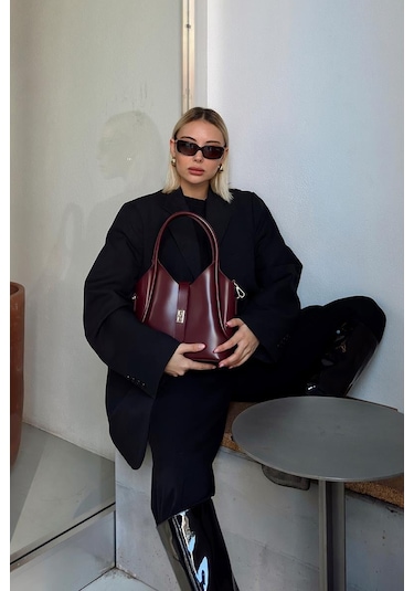 Shule Bags Cindy El Ve Çapraz Çanta Bordo Bordo