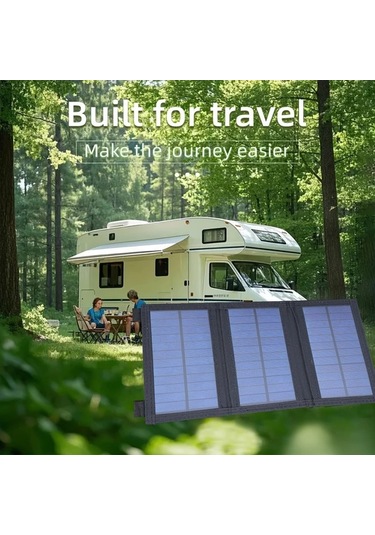 Xuweiwei Weıhaoxı Siyah 3 Katlı Katlanabilir Güneş Paneli Taşınabilir Kamp Aksesuarı Usb Girişli Solar Panel Karavan Kampçılık Piknik İçin