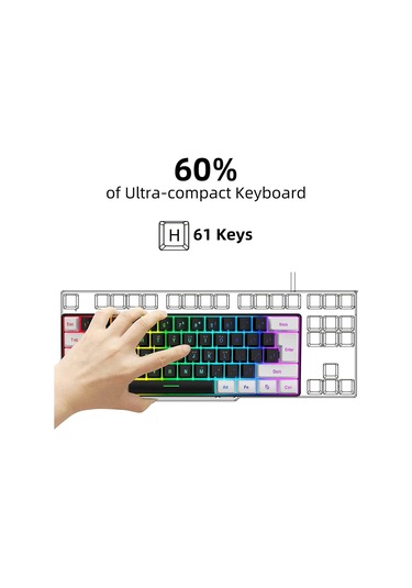 Leaven K620 Blue Switch Kablolu USB Type-c RGB Mekanik Oyuncu Klavye