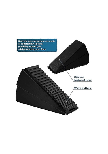 Kapı Durdurucu, Ağır Hizmet Tipi Kapı Durdurucu Kama, Kapının Altı İçin Uzun Kapı Durdurucu, 3 İnç Yüksekliğinde Kapı Durdurucu En Güçlü Siyah Diğer