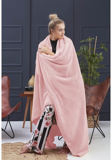 Deluxe Wellsoft Tv Battaniyesi Pudra Tek Kişilik Battaniye 150x200 Cm