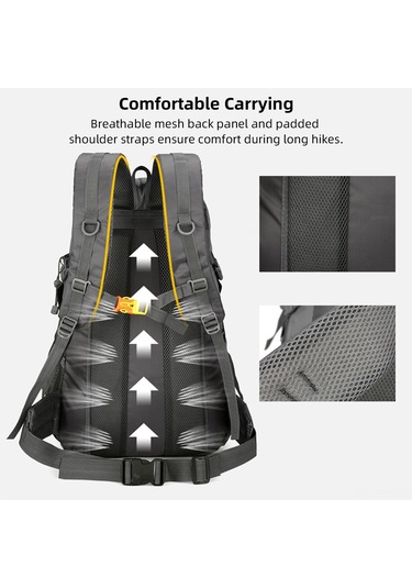 Tenfowee 50l Su Geçirmez Dağcı Çanta, Çok Bölmeli Outdoor Sırt Çantası, Yüksek Yoğunluklu Nilon, Hava Geçirgen Arka Sistemi - Yeşil Yeşil