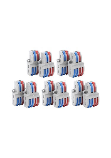 Moveevo 10 Adet Spl-42/62 Hızlı Bağlantı Terminali, 0.08-4.0mm² Kuru/ince Tel Uyumlu, Ateş Direnci, Araçsız Kurulum