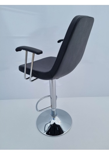 Bintaşmobilya Siyah Deri Rahat Kollu Bar Sandalyesi