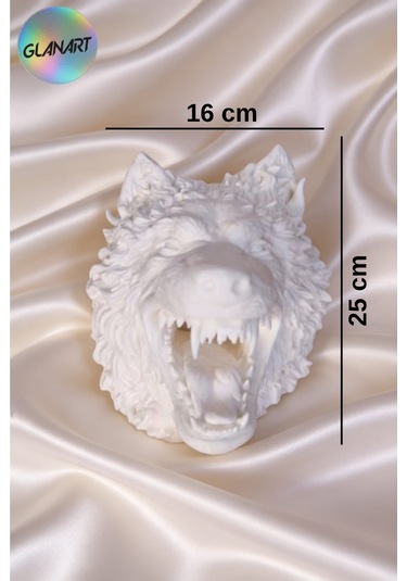 3 Boyutlu Masa Üstü Kurt Başı Büstü 3d Filament 1 Adet