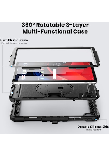 Cbtx Lenovo Tab M11 / Xiaoxin Pad 11 2024 Tb330fu Tb331fc Kickstand Kılıf Pc + Silikon Tablet Kapağı