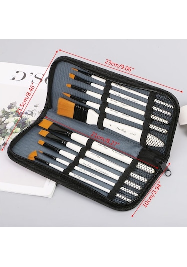 10'Lu Profesyonel Sanat Boya Fırçası Seti Akrilik Sulu Boya İçin