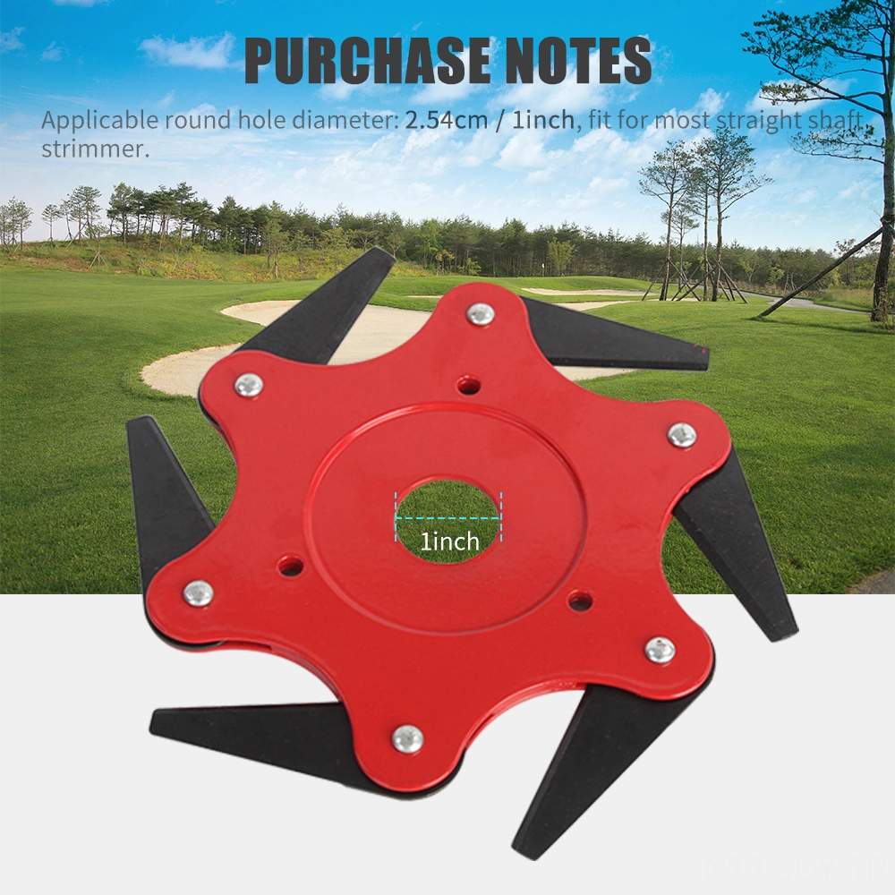 Youmex 65mn Çelik 6 Dişli Budama Kafa - Dayanıklı, Çift Taraflı Kesici Kenar, Zayıf Ot Kaldırıcı, Bahçe/çimlik Kullanıma Uygun 1 İnç Delik