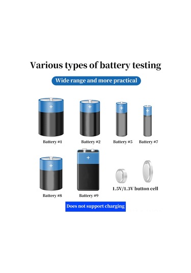 Neevoyu Bt886 Pil Testeri - Çeşitli Pil Tipleri Aa, Aaa, 9v, Düğme İçin Lcd Ekranlı Voltaj Ve Güç Ölçer - Siyah