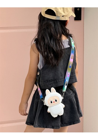 Snapbuy Silikon Bozuk Para Çantası, Labubu Şekilli Çocuk Cüzdanı Beyaz