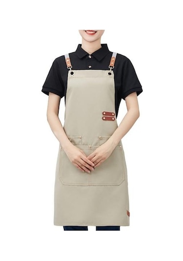 Haki Erkekler Kadınlar İçin Su Geçirmez Önlük Anti-yağ Paslanmaz Pişirme Önlüğü Garson Barbekü Mutfak Aksesuarları