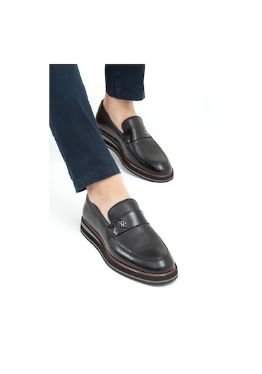 Tamer Tanca Erkek Hakiki Deri Siyah Açma Casual Ayakkabı 183 20067 Erk Ayk Sk22/23 Syh Acma/syh Gyk Siyah