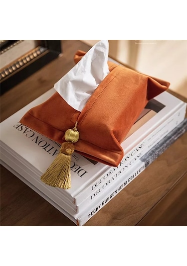 B-yumuşak Kadife İskandinav Tarzı Doku Kutusu Kumaş Çanta Kılıfı Araba Ofis Taşınabilir Pompalama Peçete Depolama Dikdörtgen Düz Renk