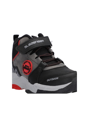 Slazenger VERSION Çocuk Cırt Cırtlı Siyah / Kırmızı Bot