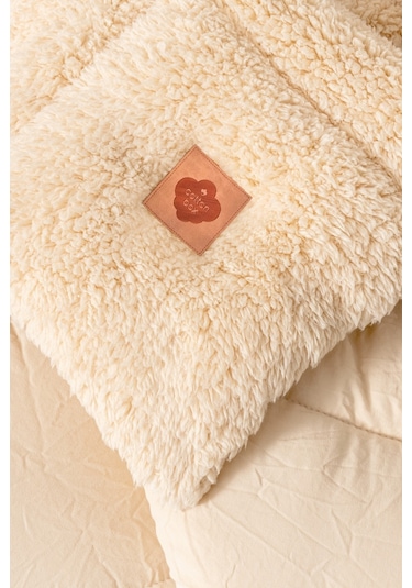 Cotton Box Tek Kişilik Peluş Yorgan Krem 155x215