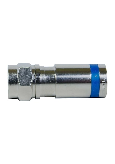 Electroon Rg6 Sıkmalı F Konnektör Mavi Çizgili 10 Adet