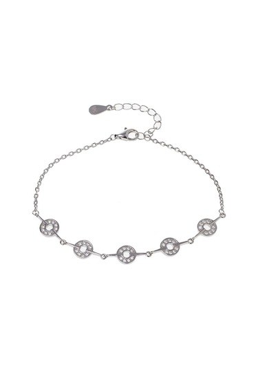 Halka Model Zirkon Taşlı 925 Ayar Gümüş İthal Kadın Bileklik