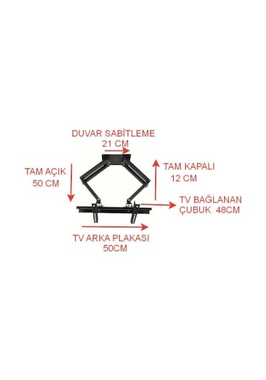 Onur 1923 32" 50" 82 120 Ekran 4 Yöne Hareketli Askı Aparatı