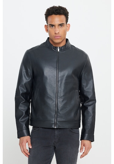 AC&Co / Altınyıldız Classics Erkek Standart Fit Normal Kesim Dik Yaka Mont - Siyah