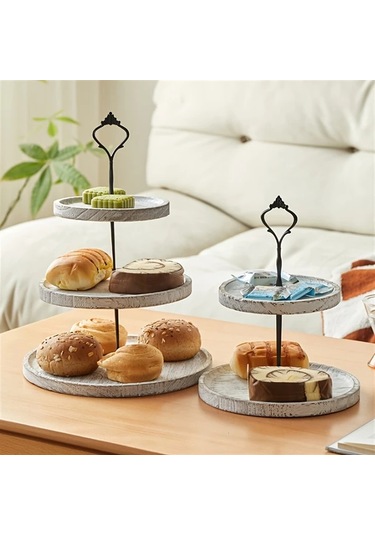 Willowhaven Eski Beyaz 2-3 Katlı Rustik Ahşap Kek Standı Pasta Sunumu Parti Dekor