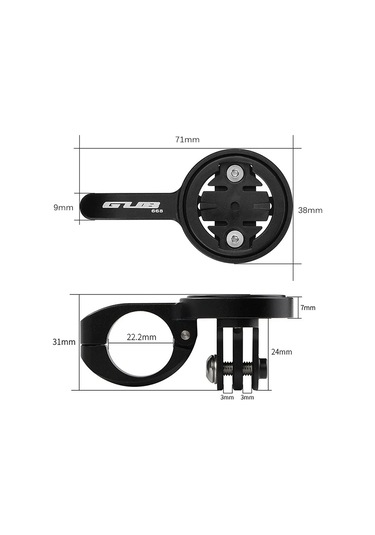 Sones Gamin / Wahoo / Barrett / Cateye Serisi İçin Gub 668 Tt Gidondan Kod Ölçer Uzatma Braketi Siyah