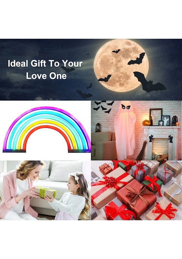 Mufunye Halloween Renkli Led Neon Işığı - Usb Ve 3xaa Pil Çift Besleme - Sürekli Aydınlatma Modu Beyaz