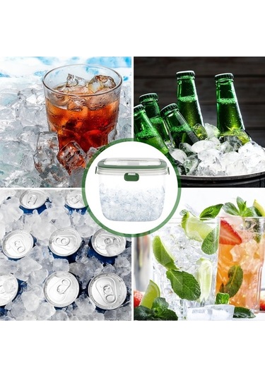 Ulzyvf Yeşil Kapaklı Buz Kovası, Tong Mühürlü Konteyner, Buz Kovası Kapalı Yeşil