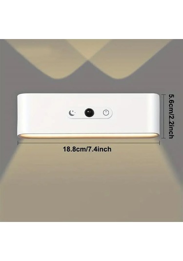 Ledx Sk-bd188f Çift Yönlü Hareket Sensörlü Dekoratif Şarjlı Duvar Aplik 2 Mercekli 15 Smd Ledli 3000k-4000k-6500k Beyaz