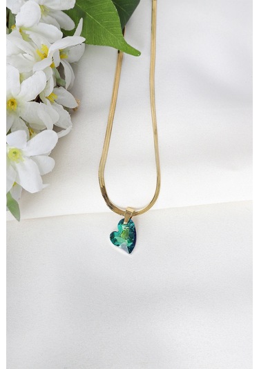 Neon Model Çelik Kalpli Kolye Çok Renkli