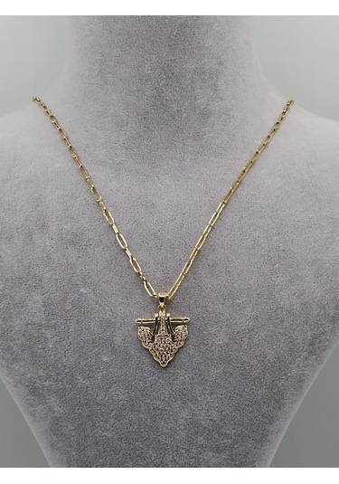 Vip Altın Kaplama Escudo Kalkan Çelik Kolye