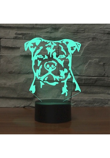 Sones Köpek Siyah Taban Yaratıcı 3d Led Dekoratif Gece Lambası, Dokunmatik Düğme İle Şarj Edilebilir Çok Renkli