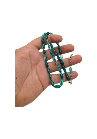 Han Ticarethane Yeşil Şeffaf Toz Kehribar Tesbih