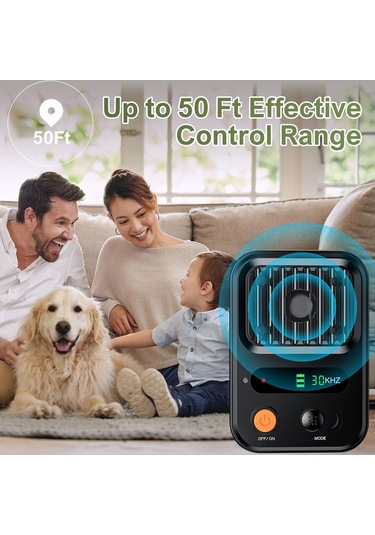 Geeroyoo Taşınabilir Güçlü Ultrasonik Köpek Kovucu, Yeşil, Uzun Pil Ömrü, Otomatik Havlama Durdurucu, Su Geçirmez Tasarım