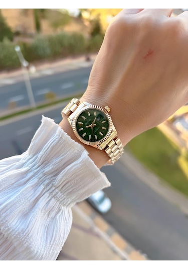 Coliseum Çelik Kordon Takvimli Kadran Özel Tasarım Vintage Seri Kadın Kol Saati+bileklik Ps.8341.m5 Sarı