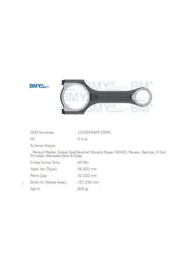 Piston Kolu Master Iii 2.3dci-koleos-movano 2010-